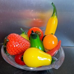 Murano Glass Hand Made Fruit Set